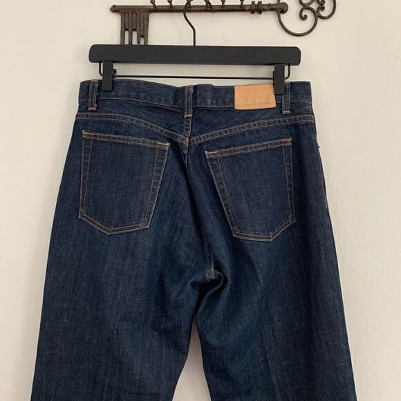 J Crew dark Wash wide leg denim jeans button fly 100% cotton women’s size 8 - Picture 5 of 10